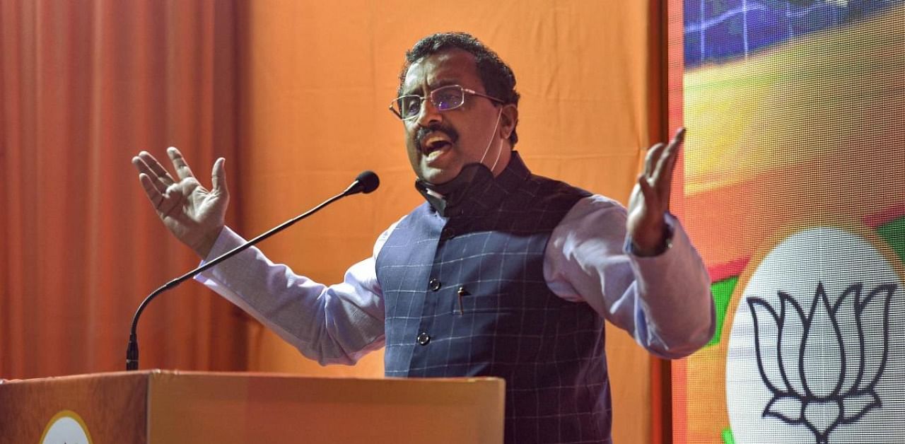 Ram Madhav. Credit: PTI file photo.