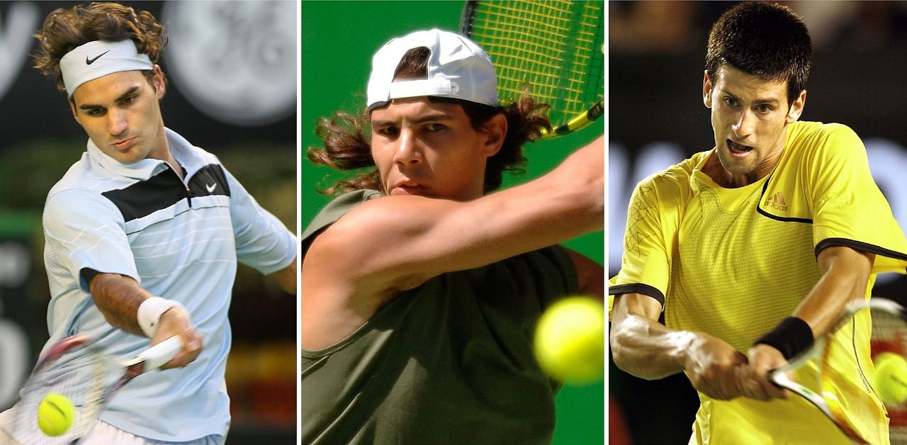 Roger Federer of Switzerland, Rafael Nadal of Spain and Novak Djokovic of Serbia. Credit: AFP Photo
