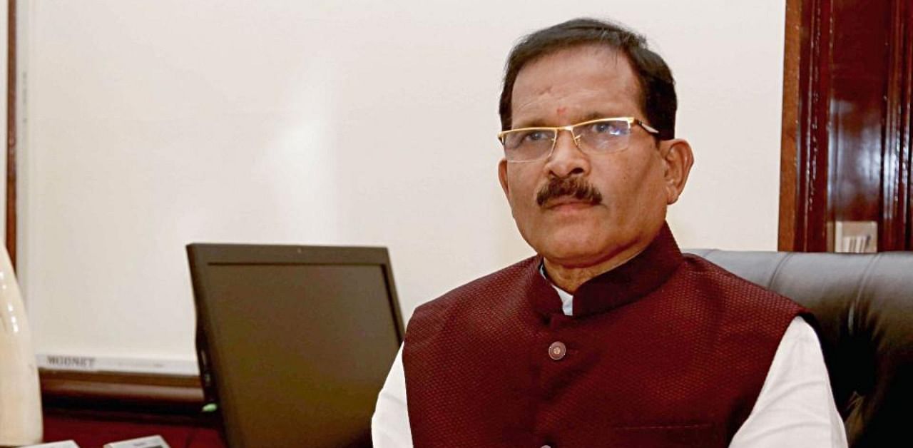 Minister of State (Independent Charge) of the Ministry of Ayurveda, Yoga and Naturopathy, Unani, Siddha and Homoeopathy (AYUSH) Shripad Yesso Naik, at his office in New Delhi. Credit: PTI Photo