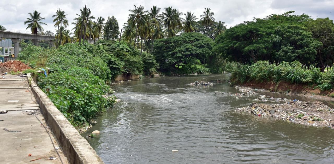 Vrishabhavathi River originates in Bengaluru and merges with Arkavathi. It's no more than a dirty drain now. Credit: DH Photo/Ranju P.