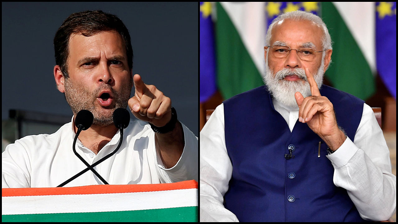 Congress leaders Rahul Gandhi (L) and PM Narendra Modi. Credit: Reuters Photos