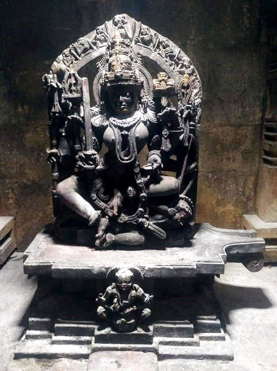 The Mahakali idol at Doddagaddavalli in Hassan taluk.