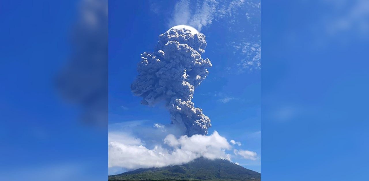 Nearly 2,800 people from at least 28 villages were evacuated from the slopes of Mount Ili Lewotolok, which is located on Lembata island of East Nusa Tenggara province, as the volcano began erupting. Credit: AFP