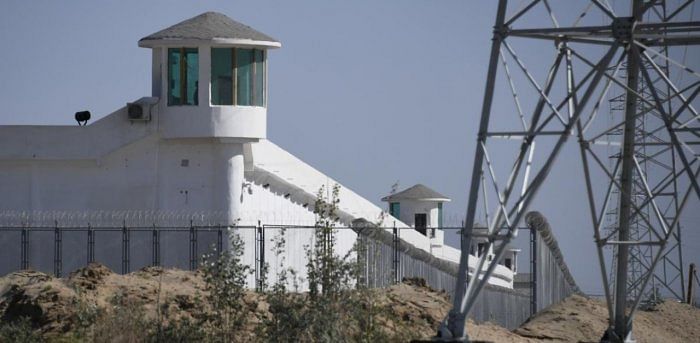 A watch tower at a high security facility in Xinjiang province of China. Credit: AFP Photo