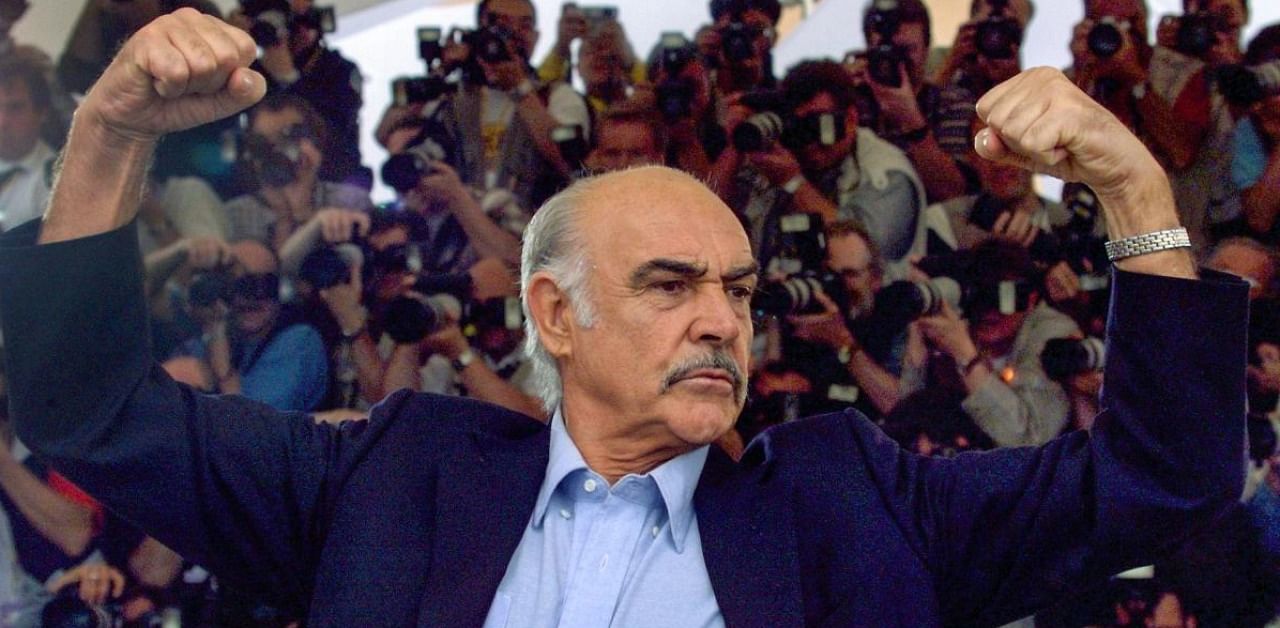 In this file photograph taken on May 14, 1999, Scottish actor Sean Connery poses for photographers during the photocall of the US film 'Entrapment' directed by Jon Amiel, at The Cannes Film Festival. Credit: AFP File Photo