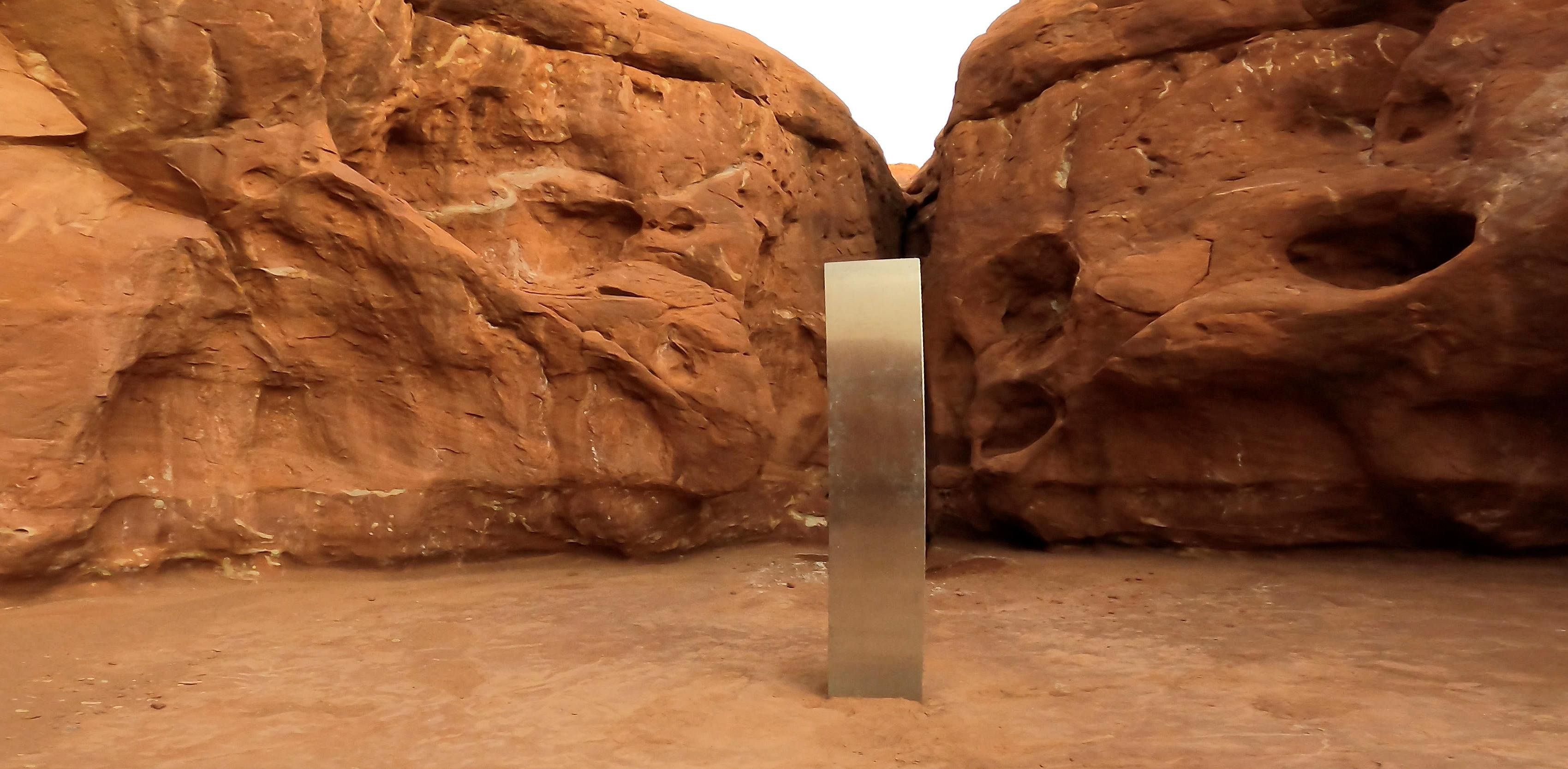 The pop-up metal monolith that became the focus of international attention after it was spotted in a remote section of the Utah desert on Nov. 18 was dismantled just 10 days later.  Credit: Reuters