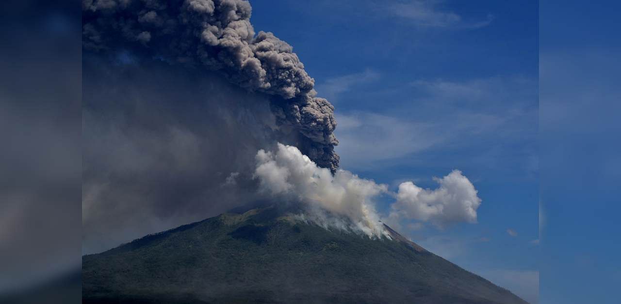 An eruption of Mount Ile Lewotolok is seen in Lembata, East Nusa Tenggara Province, Indonesia. Credit: Reuters