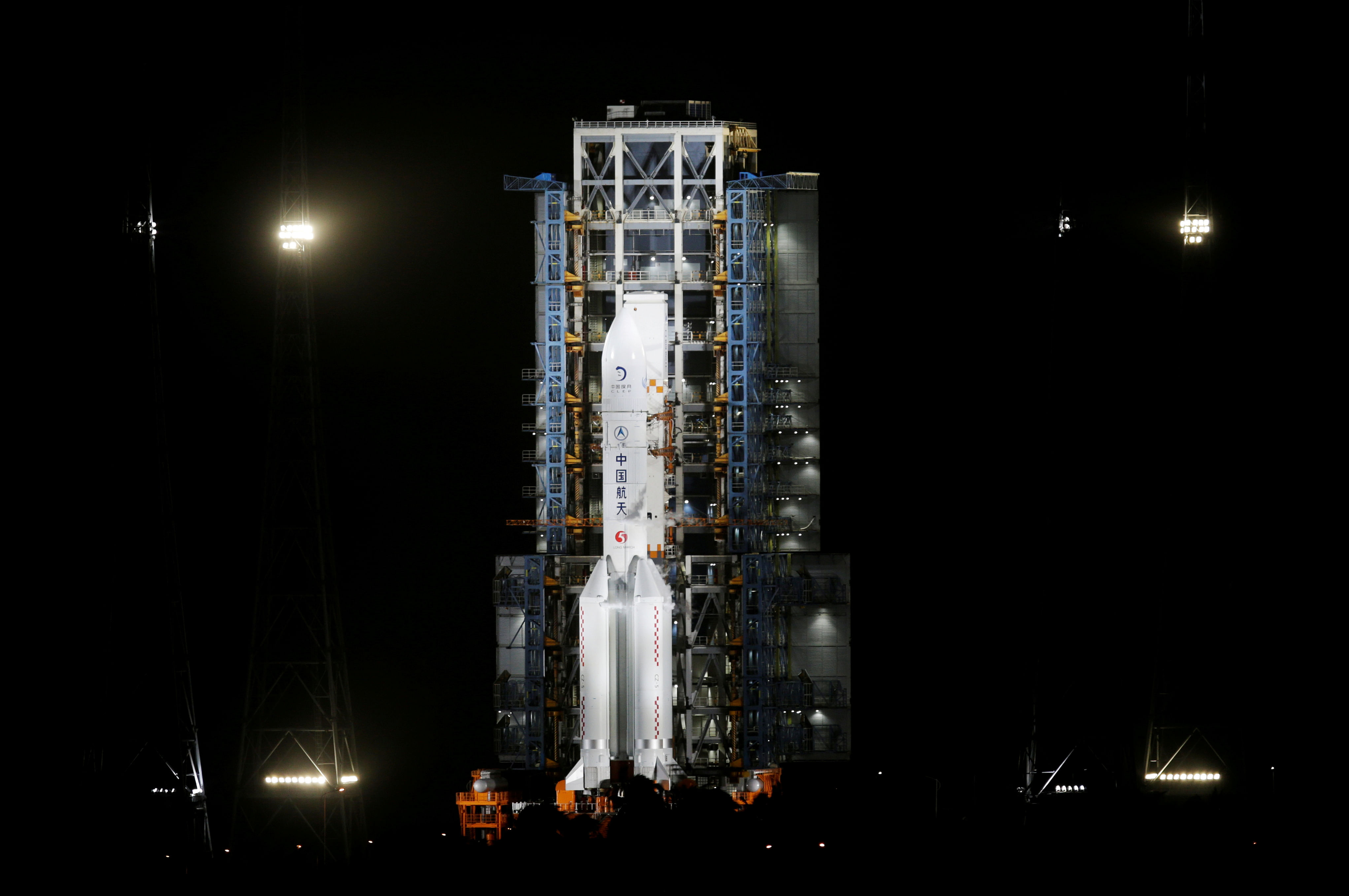 The Long March-5 Y5 rocket, carrying the Chang'e-5 lunar probe. Credit: Reuters Photo