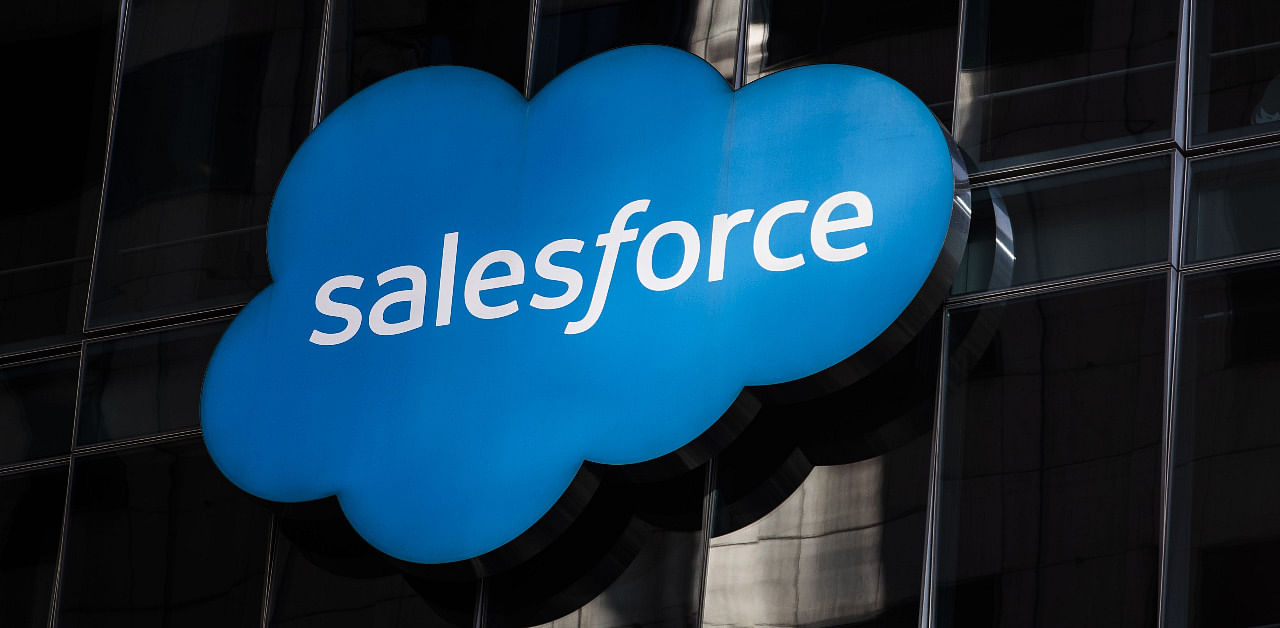 The Salesforce logo is seen at its headquarters in San Francisco, California. Credit: AFP Photo