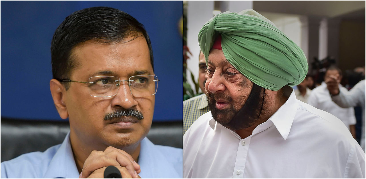 Delhi Chief Minister Arvind Kejriwal (L) and Punjab Chief Minister Amarinder Singh. Credit: PTI Photos