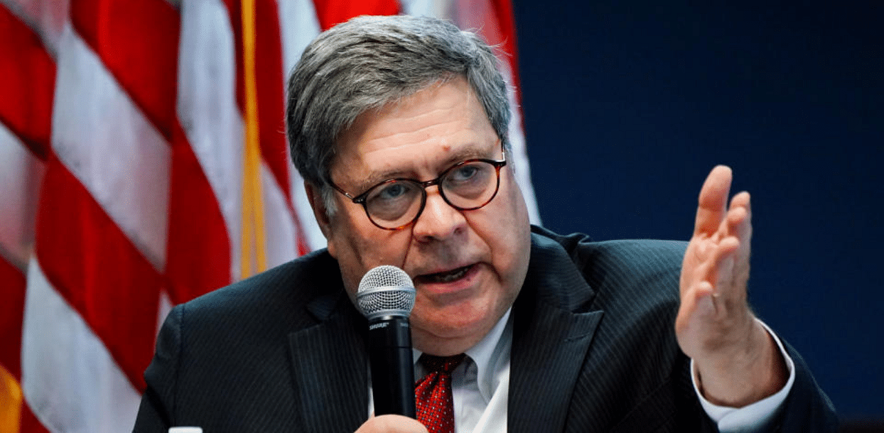 US Attorney General Bill Barr. Credit: Reuters File Photo