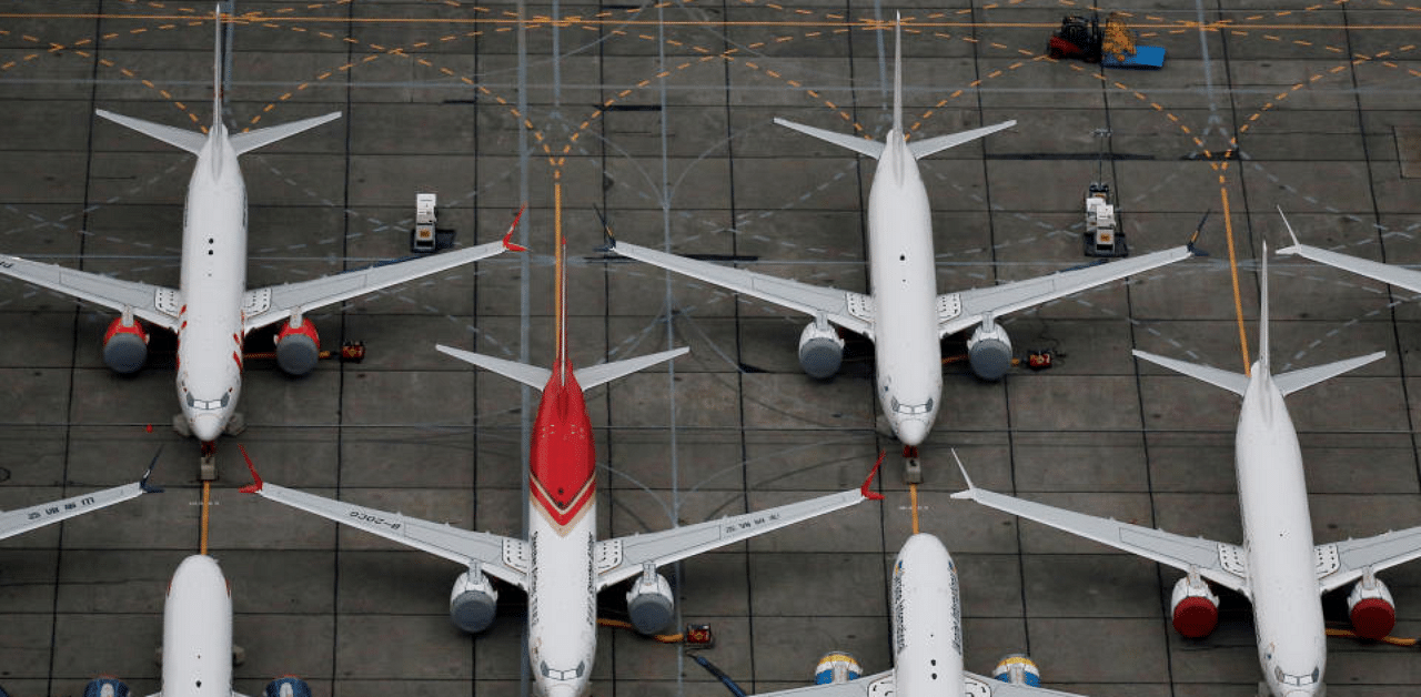 Grounded Boeing 737 MAX aircraft are seen parked at Boeing facilities at Grant County International Airport in Moses Lake, Washington, U.S. November 17, 2020. Credit: Reuters File Photo