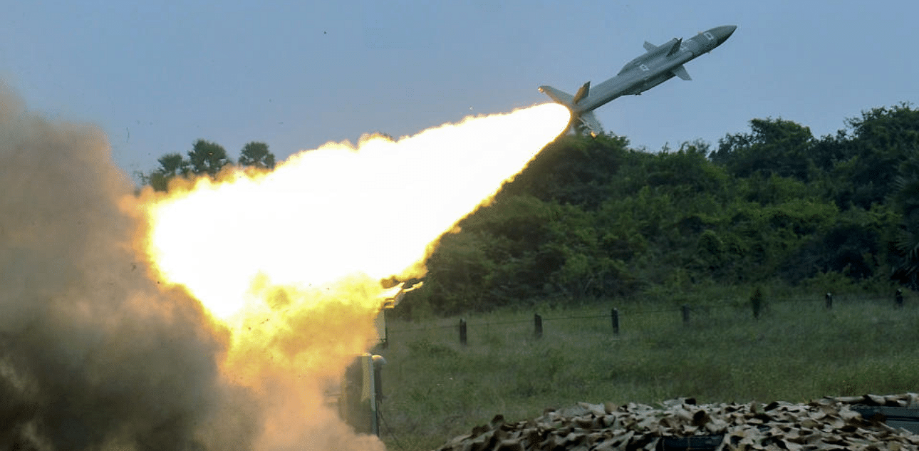 Vice Chief of Air Staff, Air Marshal HS Arora (unseen) witnessed 'Surface to Air Guided Weapons Firing' as a part of Combined Guided Weapons Firing 2020, at Air Force Station Suryalanka in Guntur District, Tuesday, Dec. 1, 2020. Credit: PTI Photo