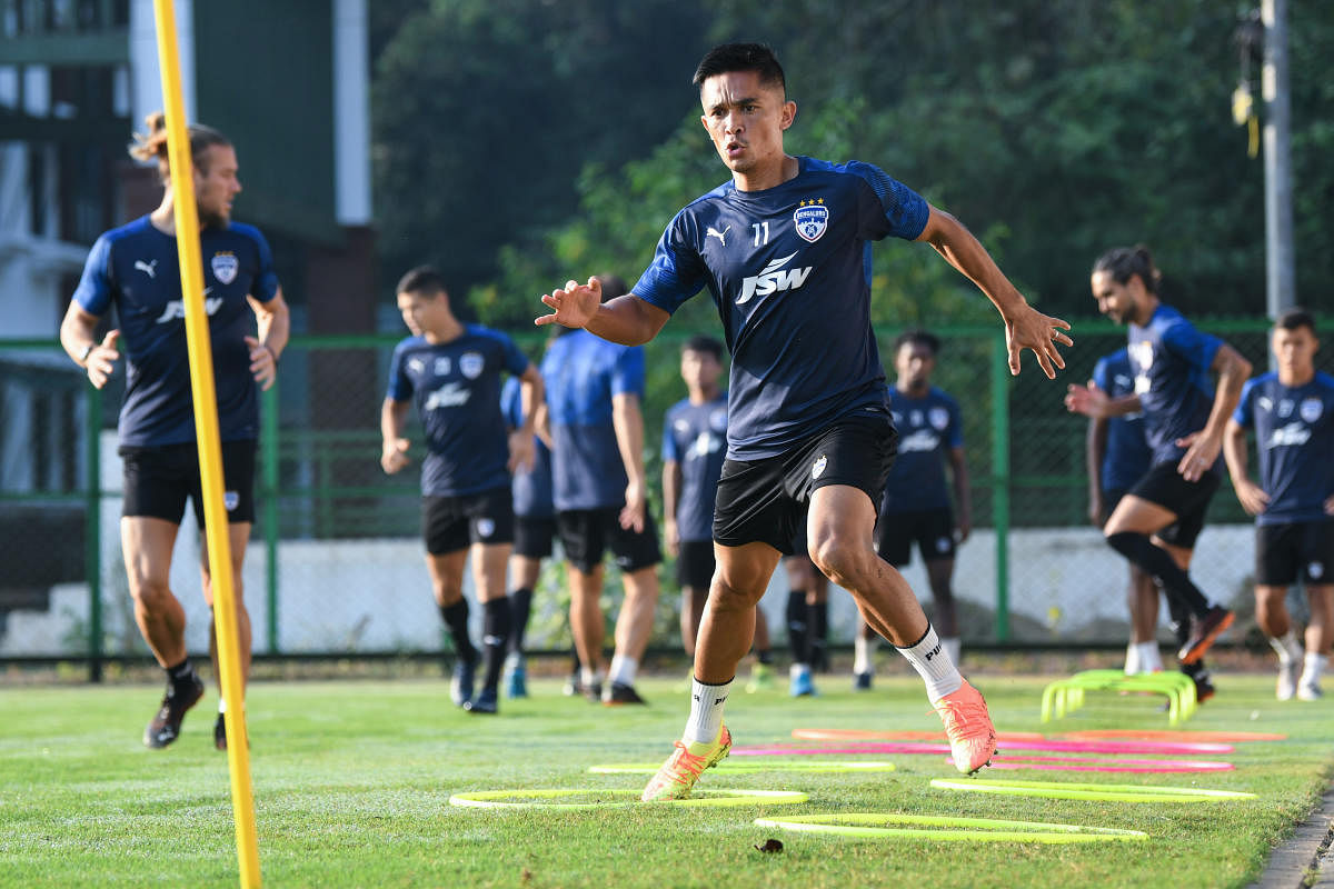 Scoreless in two games, Bengaluru FC's ace striker Sunil Chhetri will be desperate to get off the mark in the ISL clash against Chennaiyin FC on Friday. BFC MEDIA 