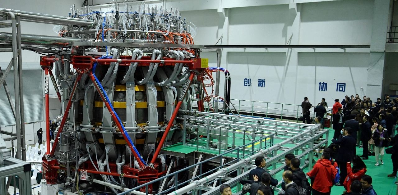 China’s HL-2M nuclear fusion device, known as the new generation of "artificial sun", is displayed at a research laboratory in Chengdu, in eastern China's Sichuan province. Credit: AFP Photo