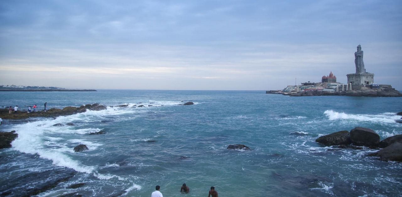 Cloudy weather conditions in Kanyakumari, Wednesday, Dec. 2, 2020, ahead of Cyclone Burevi's expected landfall. Credit: PTI Photo