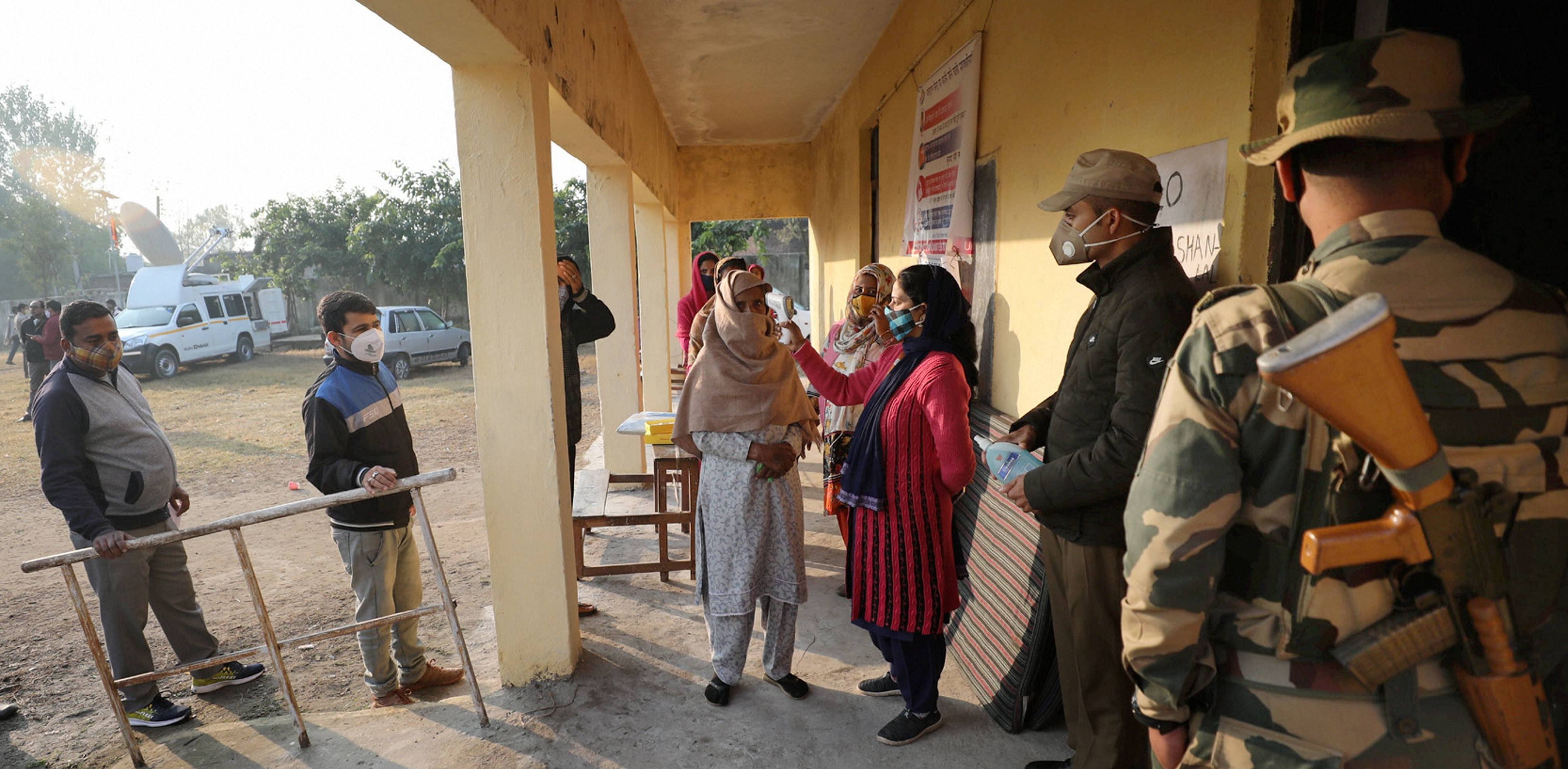 There are a total of 305 candidates in the electoral fray including 166 from Kashmir division and 139 from Jammu division for DDC elections in phase 3. Credit: PTI