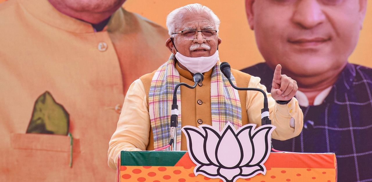 Haryana Chief Minister Manohar Lal Khattar. Credit: PTI Photo