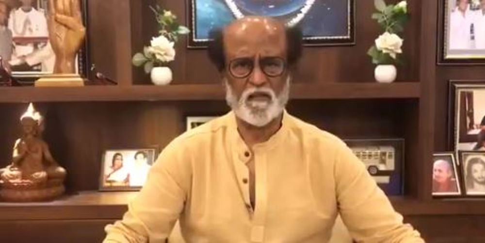 Tamil superstar Rajinikanth. Credit: Twitter/Video Screengrab