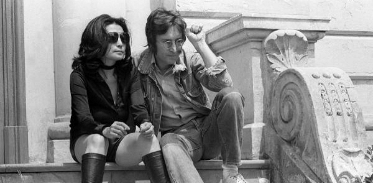 Yoko Ono (L) and John Lennon (R). Credit: AFP File Photo