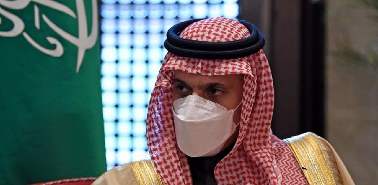 Saudi Foreign Minister Faisal bin Farhan al-Saud speaks during an interview on the sidelines of the Manama Dialogue security conference in the Bahraini capital. Credit: AFP.