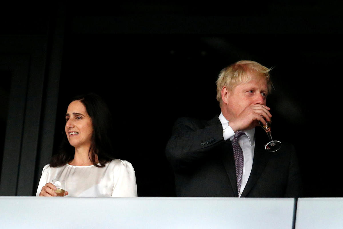 Former British foreign secretary Boris Johnson and his wife Marina Wheeler in happier times during the 2012 London Olympics opening ceremony.