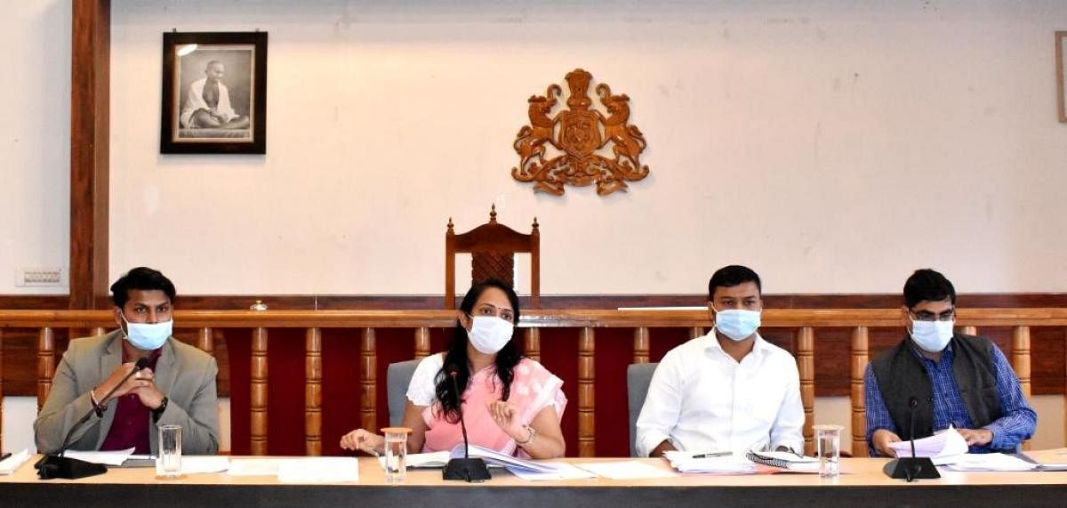 Deputy Commissioner Annies Kanmani Joy speaks during a meeting at her office in Madikeri on Friday. Credit: DH