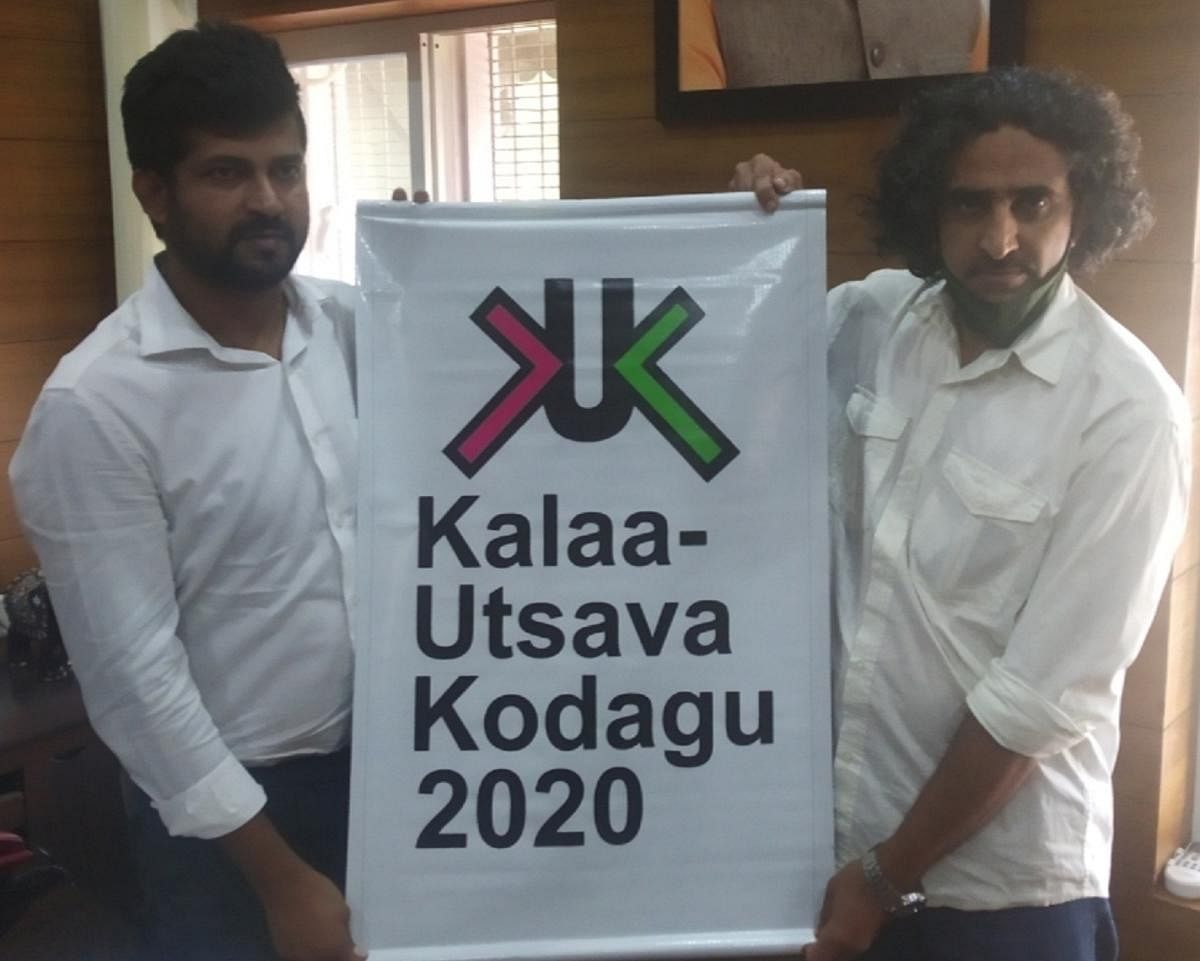 MP Pratap Simha launches the logo of Kodagu Kalaa Utsava 2020, at Virajpet.