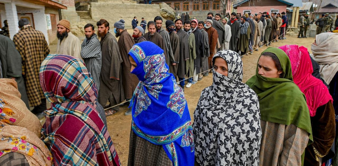 Fourth phase of District Development Council (DDC) elections. Credit: PTI Photo