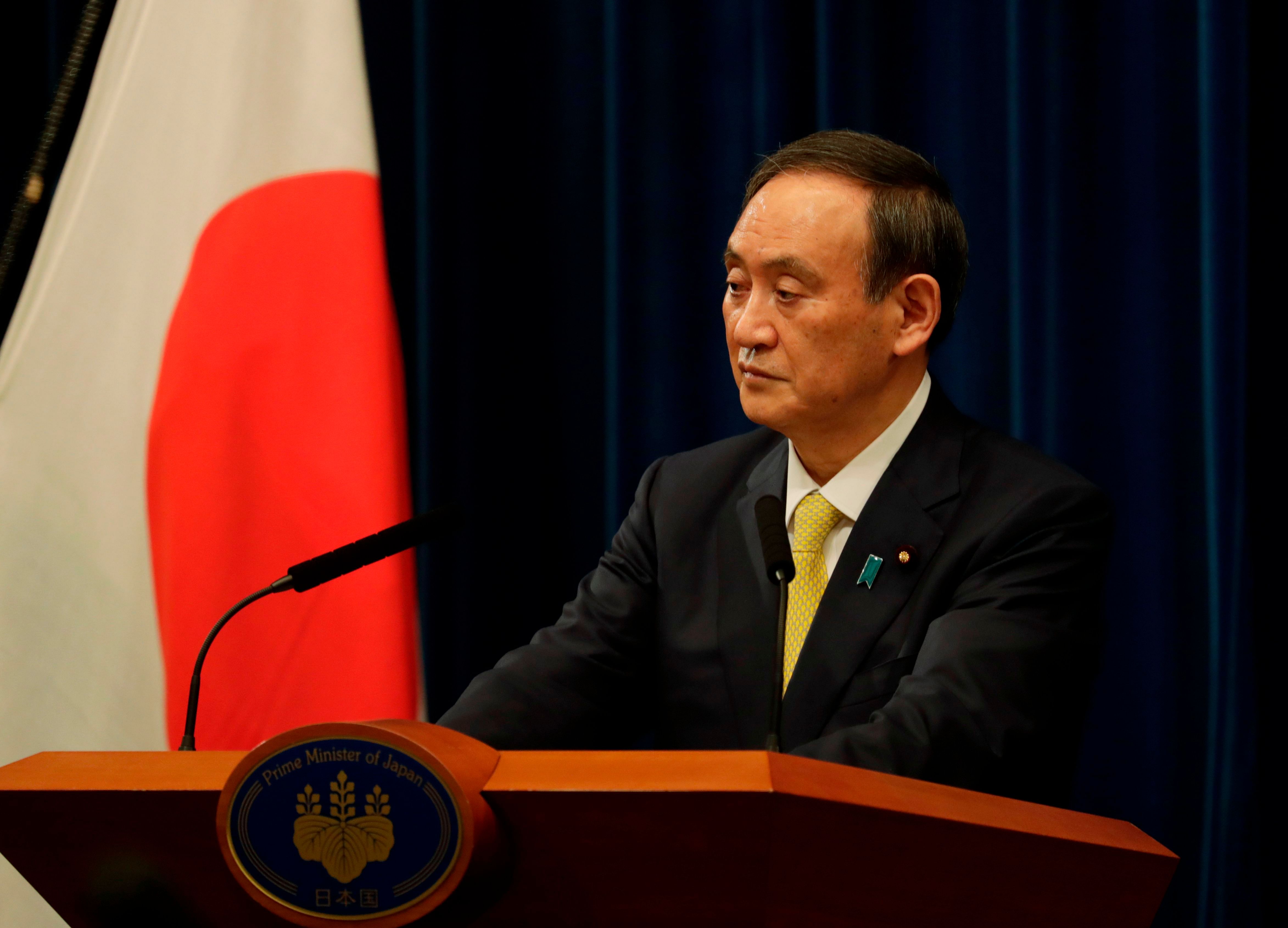 Japanese Prime Minister Yoshihide Suga speaks during a news conference after a Parliament session in Tokyo on December 4, 2020. Credit: AFP Photo