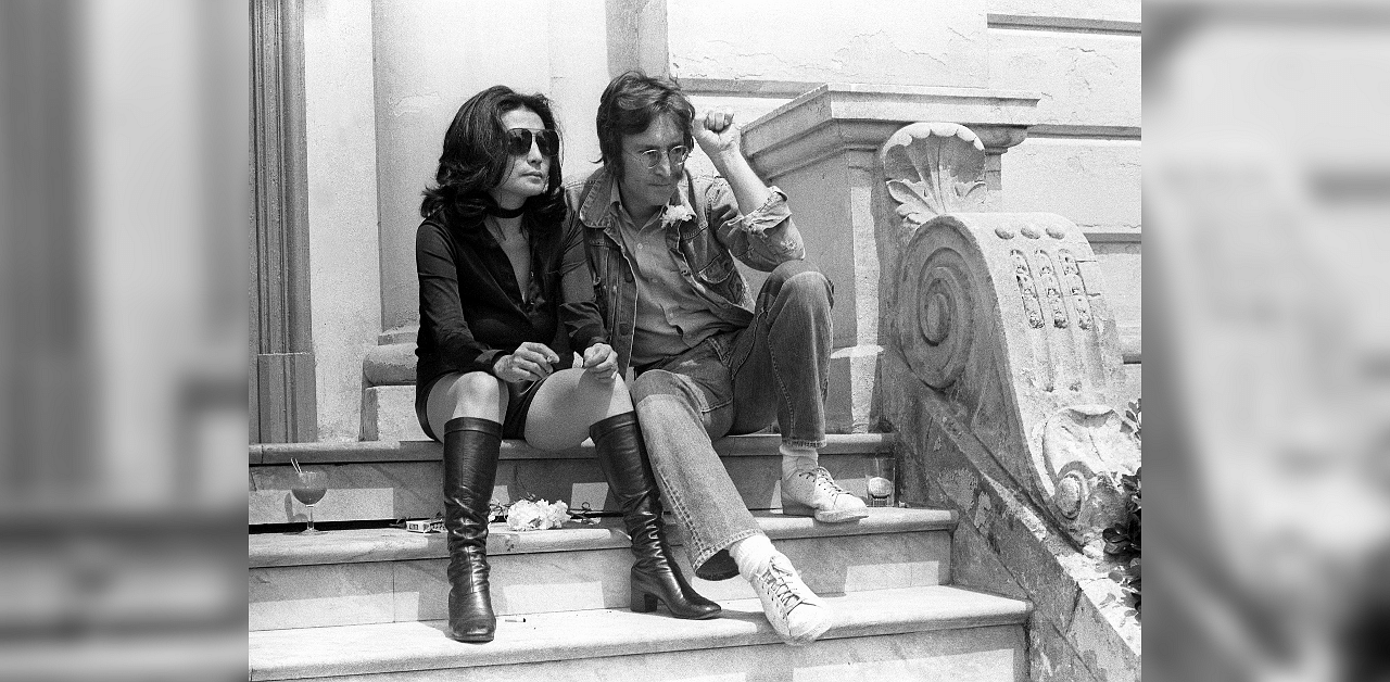 John Lennon with his wife Yoko Ono in 1971. Credit: AFP Photo