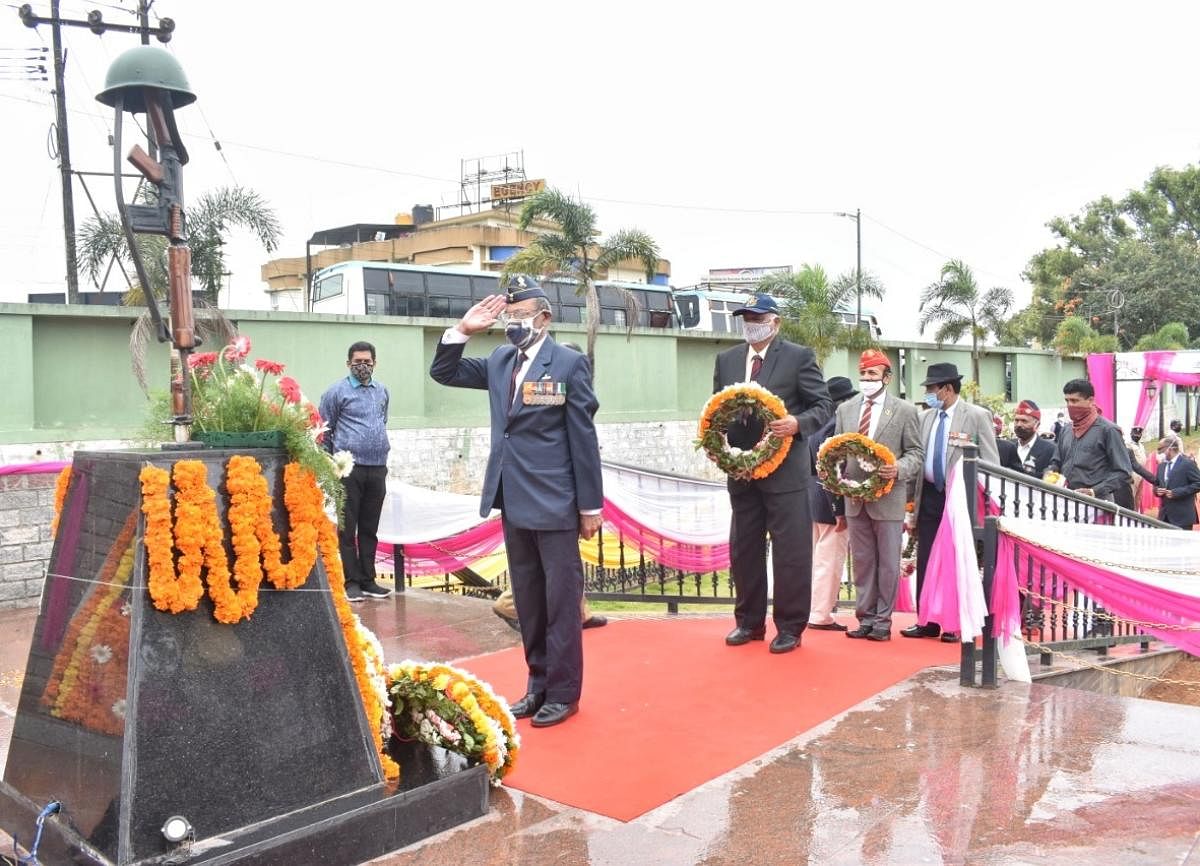 Tributes were paid to martyred soldiers at the War Memorial in Madikeri.