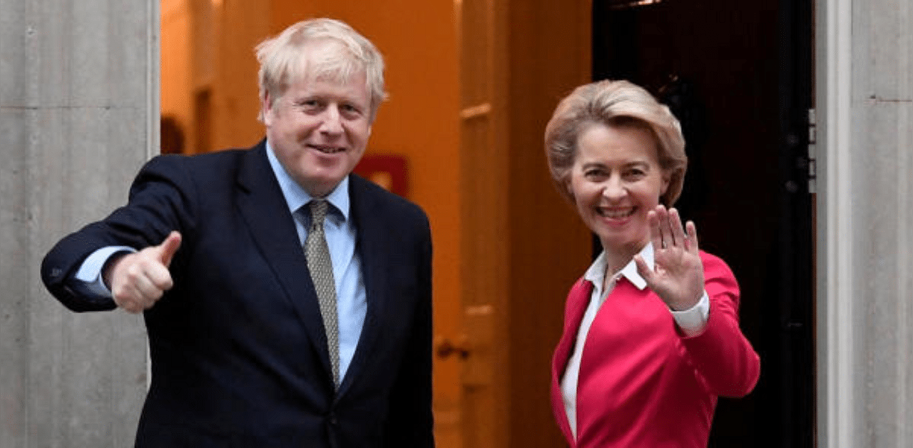 Britain Prime Minister Boris Johnson (L) and European Commission President Ursula von der Leyen. Credit: Reuters