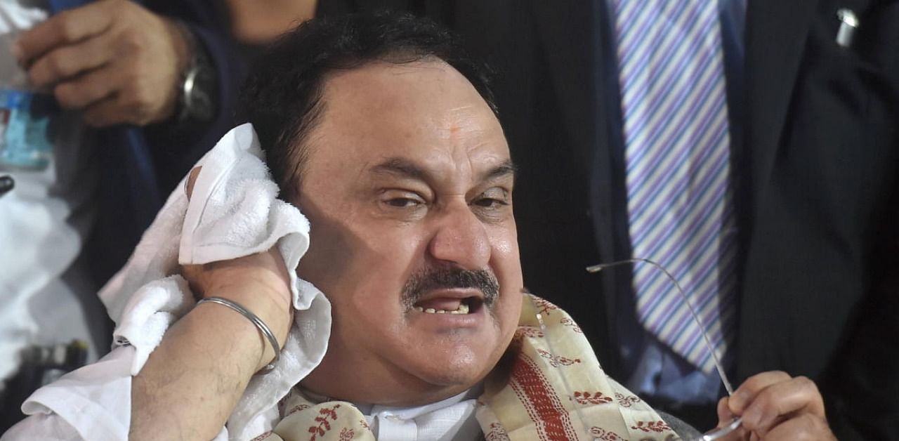 J P Nadda's convoy came under attack when he was on his way to Diamond Harbour to address a meeting, resulting in injury to several party leaders. Credit: PTI photo.