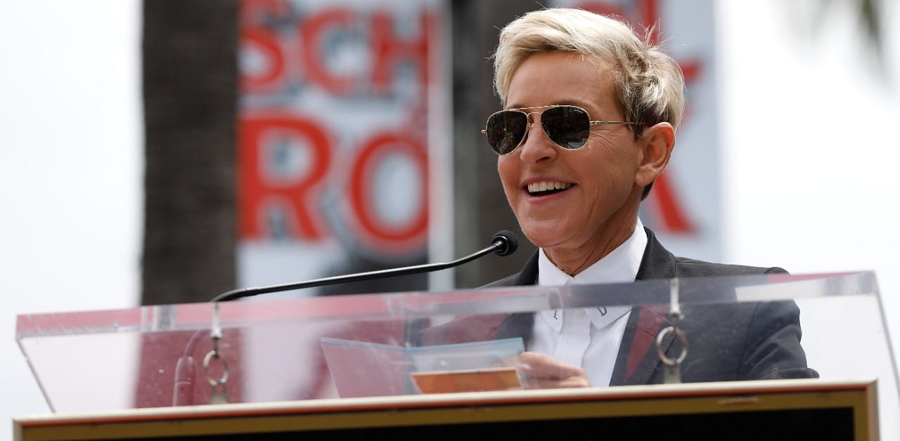 Ellen Degeneres speaks during the ceremony for the unveiling of the star for American boy band *NSYNC on the Hollywood Walk of Fame in Los Angeles. Credit: Reuters Photo