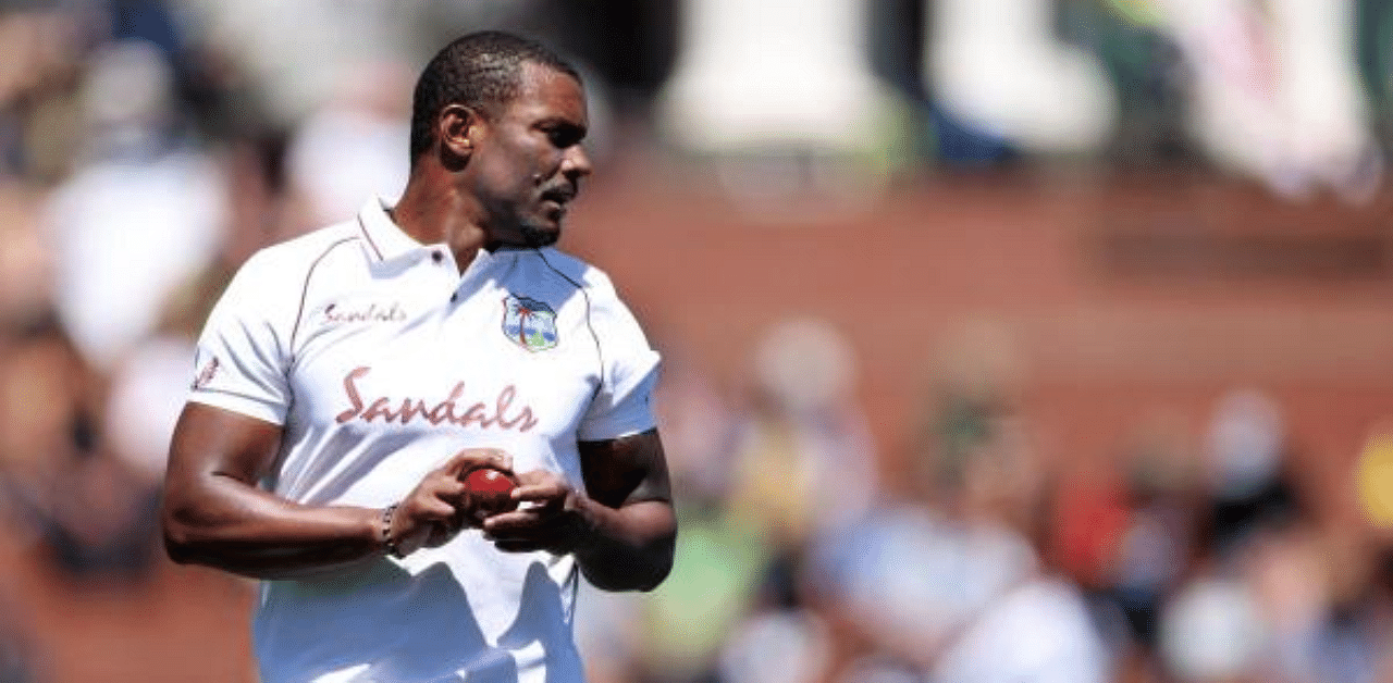 West Indies' Shannon Gabriel prepares to bowl during the 2nd Test cricket match between New Zealand and the West Indies at the Basin Reserve in Wellington. Credit: AFP