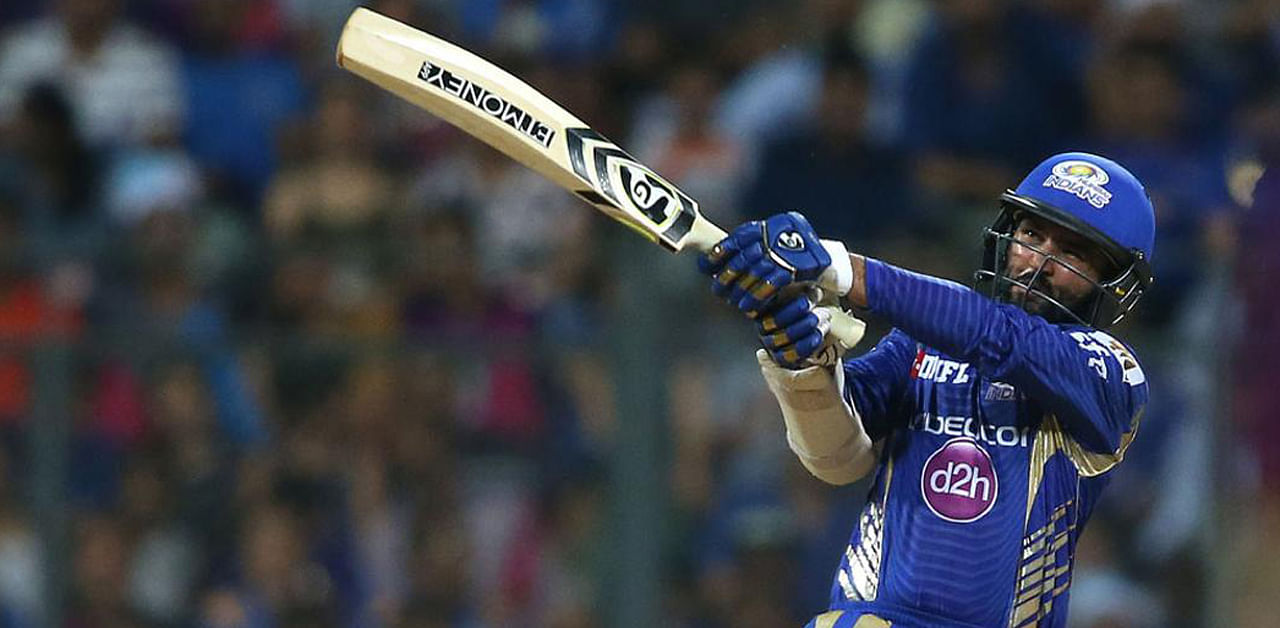 Parthiv Patel bats for the Mumbai Indians during an IPL match in Mumbai in 2017. Credit: iplt20.com/Shaun Roy/Sportzpics for BCCI