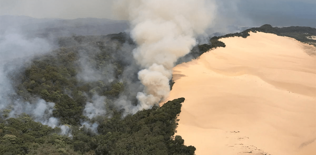 The Fraser Island fire was the first major blaze of the Australian summer, coming as the country recovered from the devastating 2019-20 fires, which burned an area roughly the size of the UK and left 33 people dead. Credit: Reuters