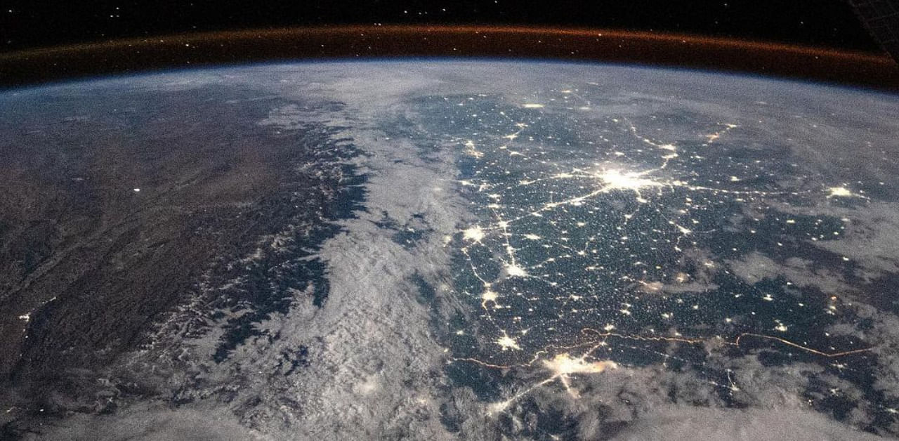 Image shared by NASA showing Delhi and Lahore's city lights. Credit: Instagram Photo/@NASA