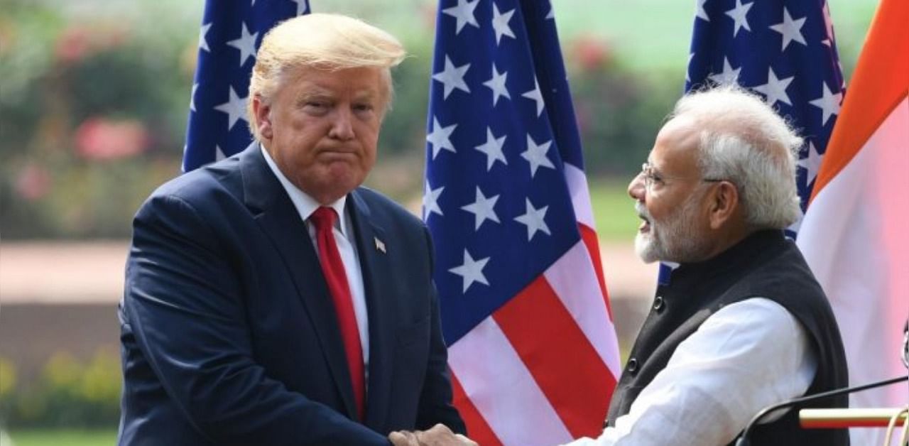 US President Donald Trump and Prime Minister Narendra Modi. Credit: AFP Photo