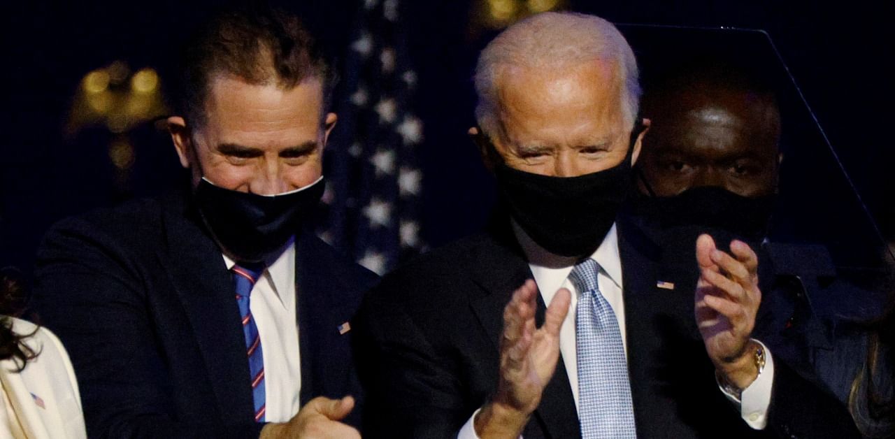 US President-elect Joe Biden and his son Hunter. Credit: Reuters Photo