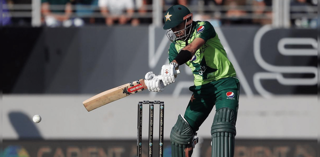 Pakistan's batsman Mohammad Rizwan plays a shotb during the first T20 international cricket match between New Zealand and Pakistan at Eden Park in Auckland. Credit: AFP