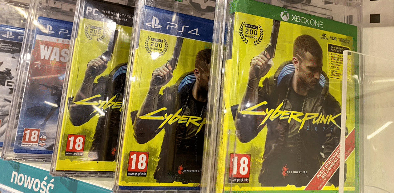 Boxes with CD Projekt's game Cyberpunk 2077 are displayed in Warsaw, Poland. Credit: Reuters
