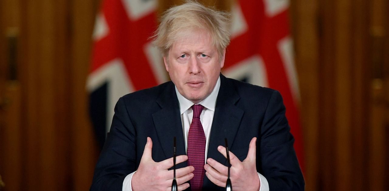 British Prime Minister Boris Johnson on Saturday announced a "stay at home" order for London and southeast England to slow a new coronavirus strain that is significantly more infectious. Credit: AFP Photo