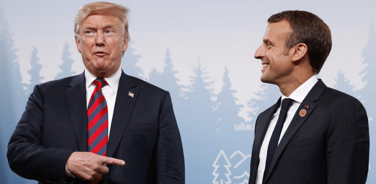 United States President Donald Trump (L) and France President Emmanuel Macron (R). Credit: AP/PTI File Photo