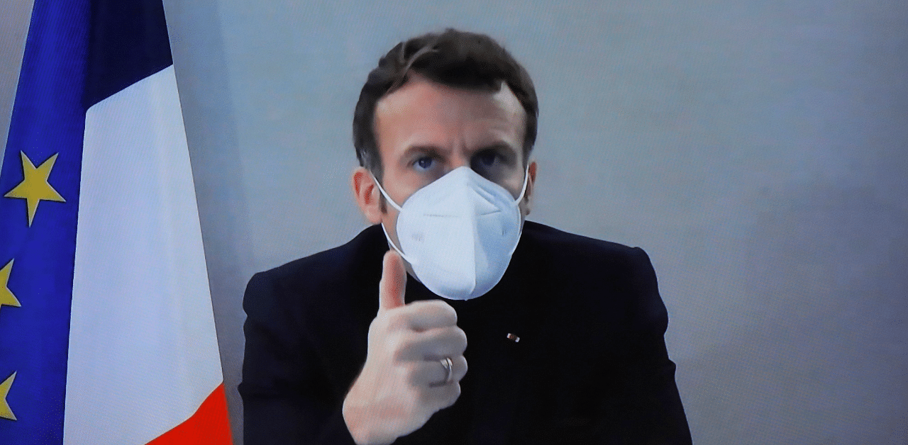 Macron is working in self-isolation from an official residence outside Paris after he tested positive for Covid-19. Credit: AFP