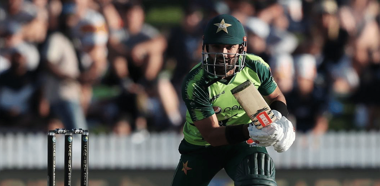 Pakistan's Mohammad Rizwan plays a shot during the second T20 international cricket match between New Zealand and Pakistan at Seddon Park in Hamilton. Credit: AFP