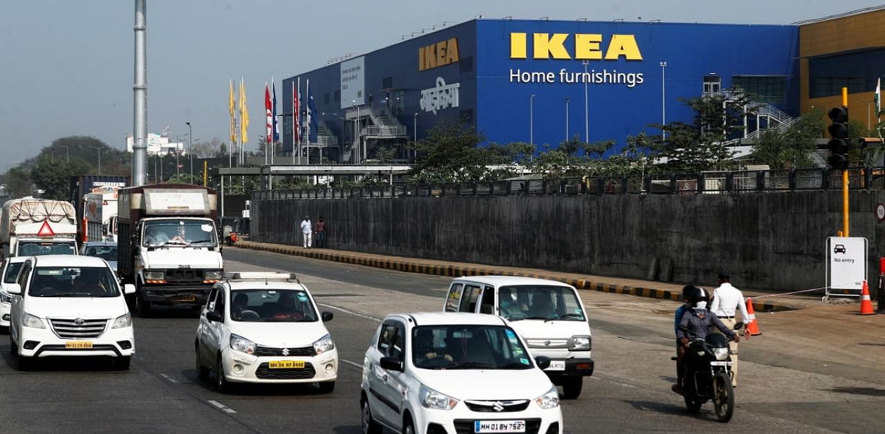 Traffic moves past the new IKEA store in Navi Mumbai. Credit: Reuters.