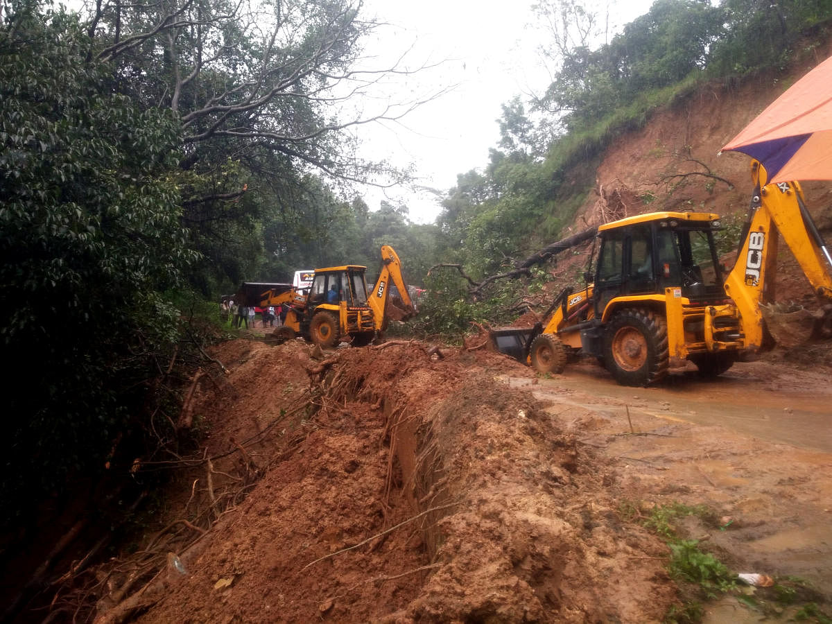 A file photo of landslide on Shiradi Ghat. The landslides during the rainy season often cut road connectivity. DH Photo