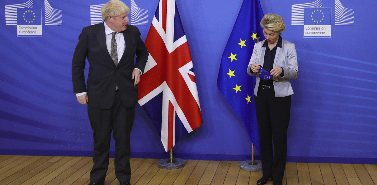  Britain's Prime Minister Boris Johnson and European Commission president Ursula von der Leyen. Credit: AP Photo